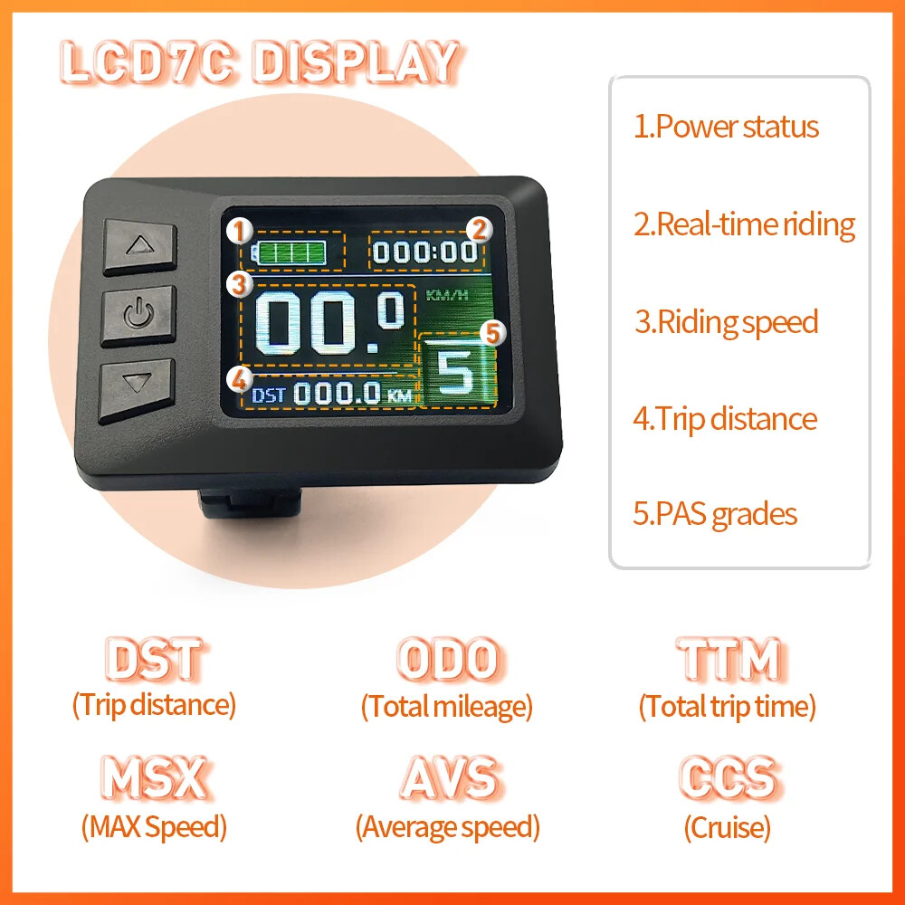E-bike 30A 35A 50A 1000W-3000W Controller and Display 36V/48V LCD5 LCD7C LCD8H