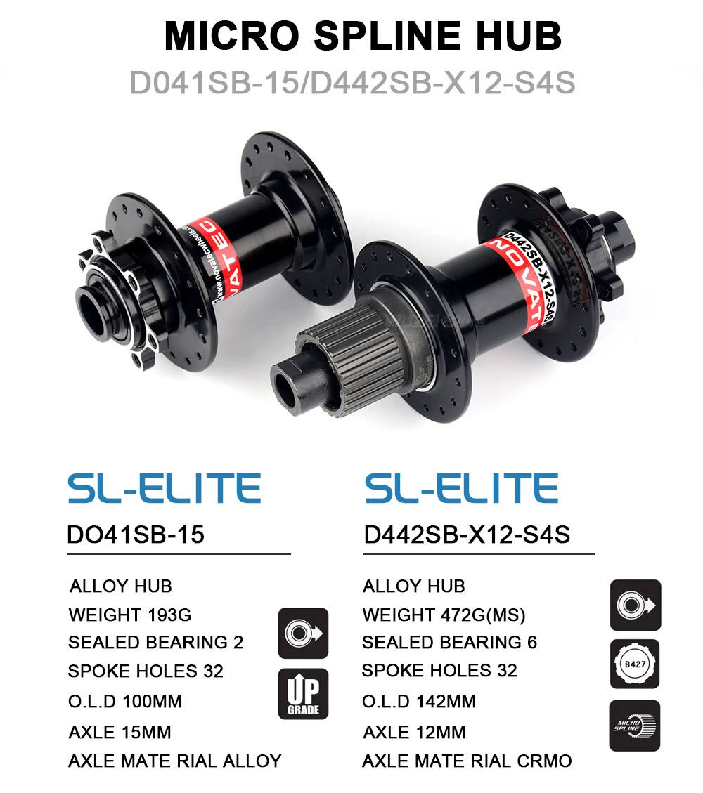 32 Holes Mtb Bicycle Hub Axle Boost Front 2 Rear 6 Bearings Bicycle Hub