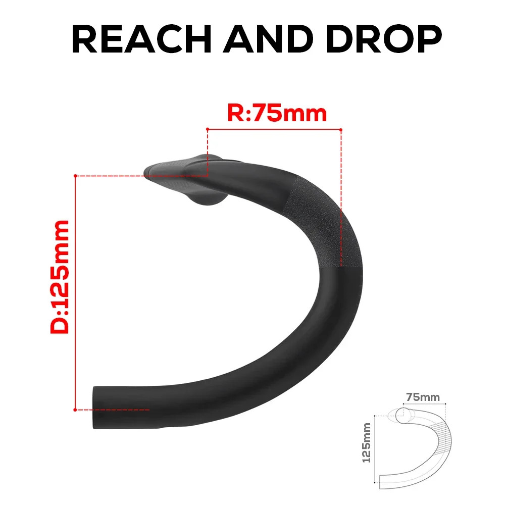 Carbon Fiber Gravel Bike Handlebar 31.8mm Clamp 380mm 400mm 420mm 440mm
