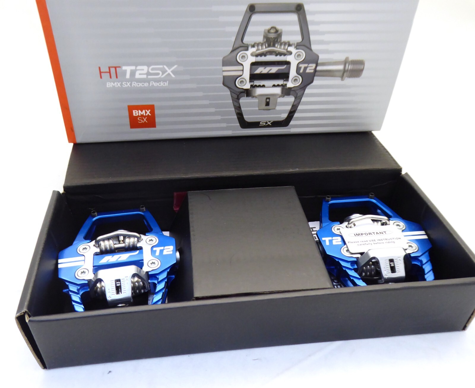 HT Pedals T2-SX Clipless Platform Pedals, CrMo – Royal Blue