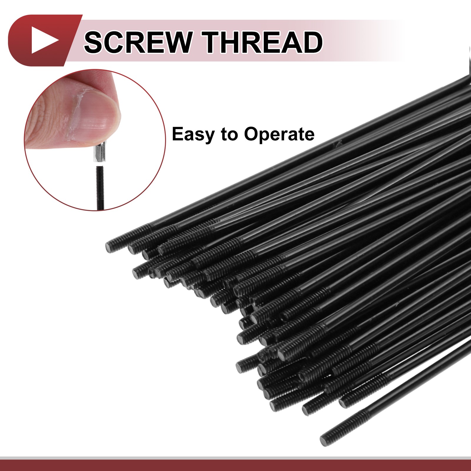 72 Set 14G Bicycle Spokes 93mm Bike Wheel Spokes Carbon Steel Black
