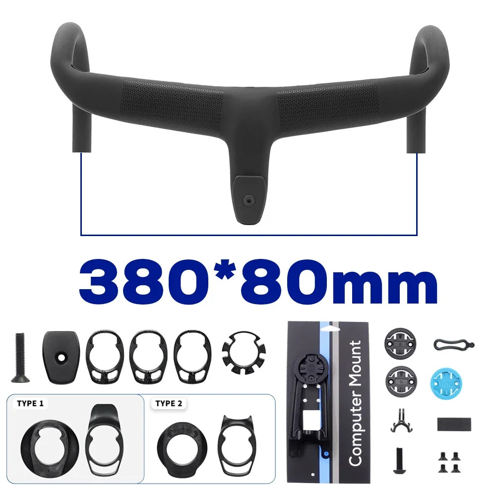 Carbon Cockpit Full Internal Cable Road Bicycle Di2 Integrated Handlebar 360mm