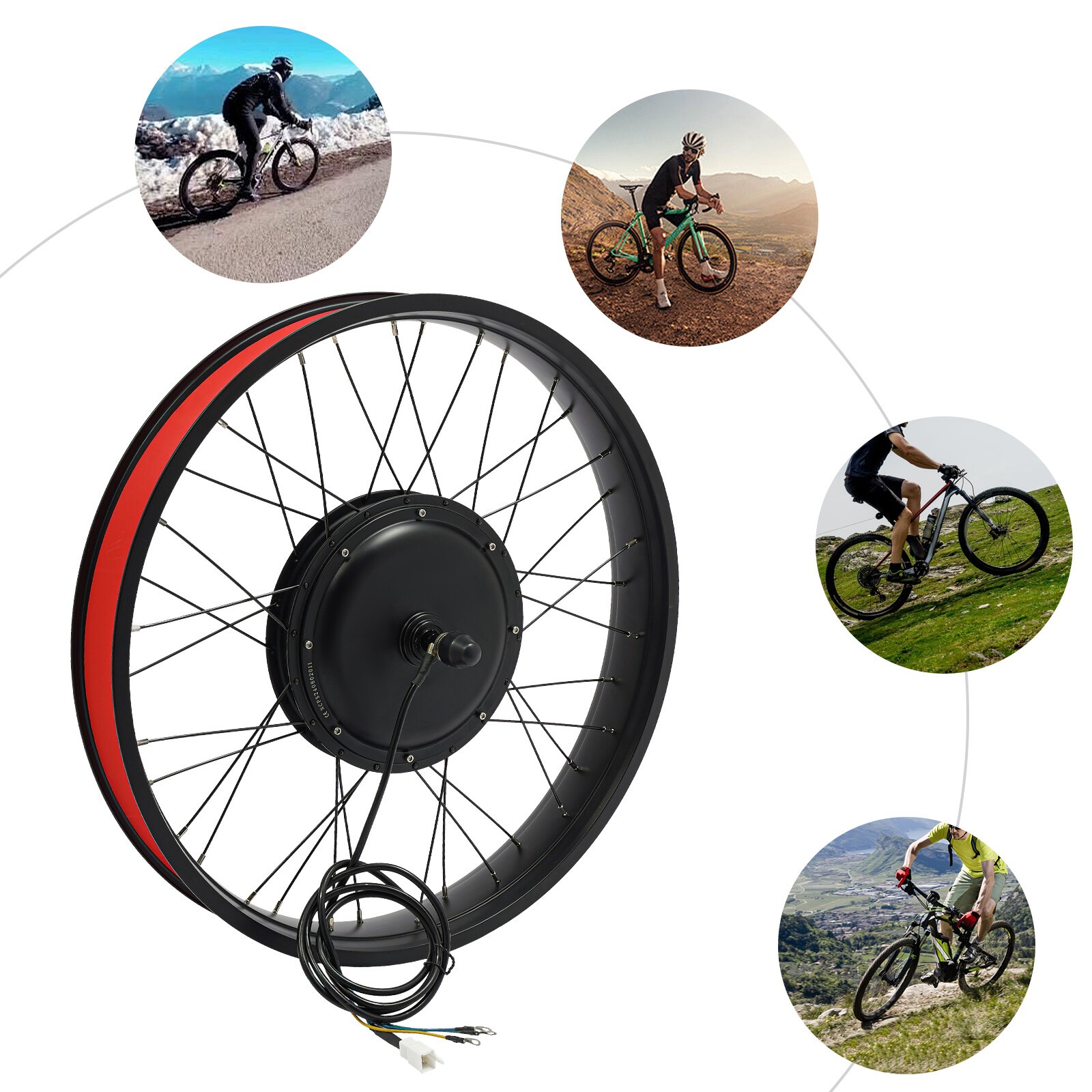 26″ 48V Electric Bicycle Front Wheel Hub Motor LCD E-Bike Conversion Kit 1500W