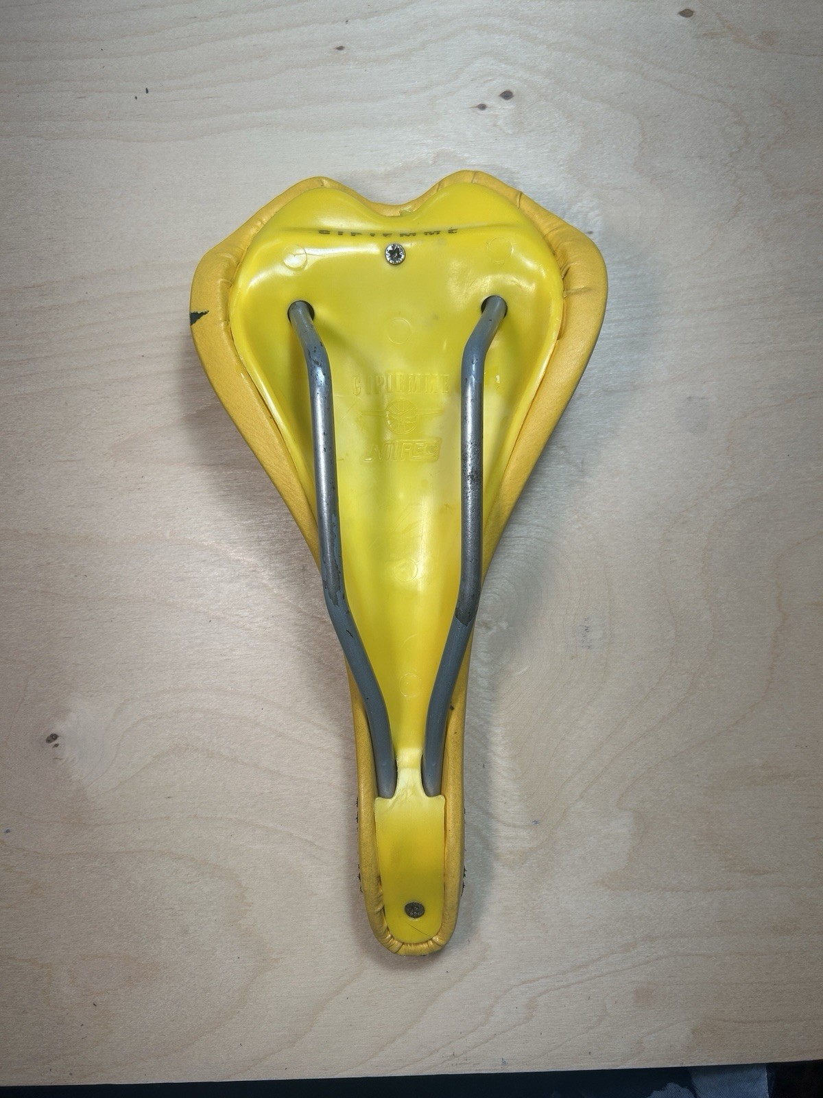 Gipiemme GPM Vintage Italian Saddle Yellow Leather Rails