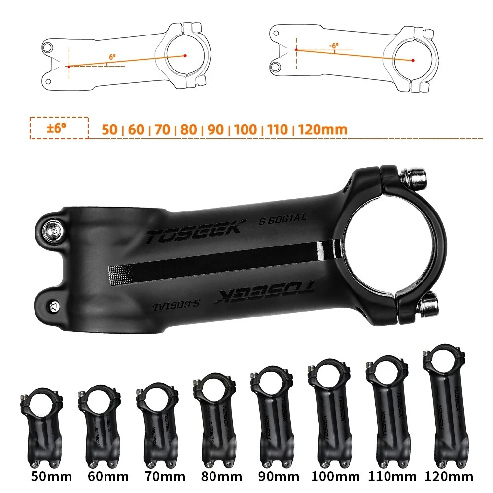 Bicycle Stem 31.8mm MTB Road Bike Handlebar Stem Angle 6/17Degrees 60-120mm