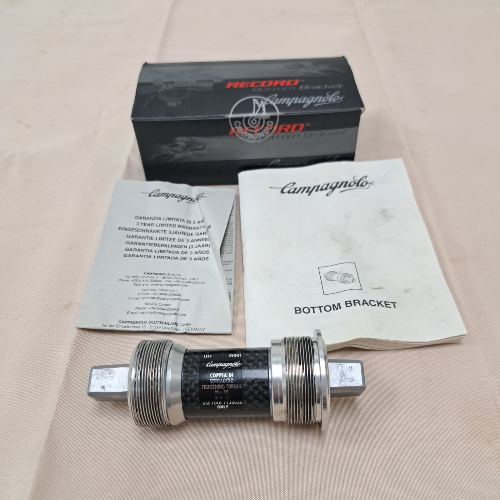 Campagnolo Record Bottom Bracket BB02-RE11BC TRIPLE English 111mm New