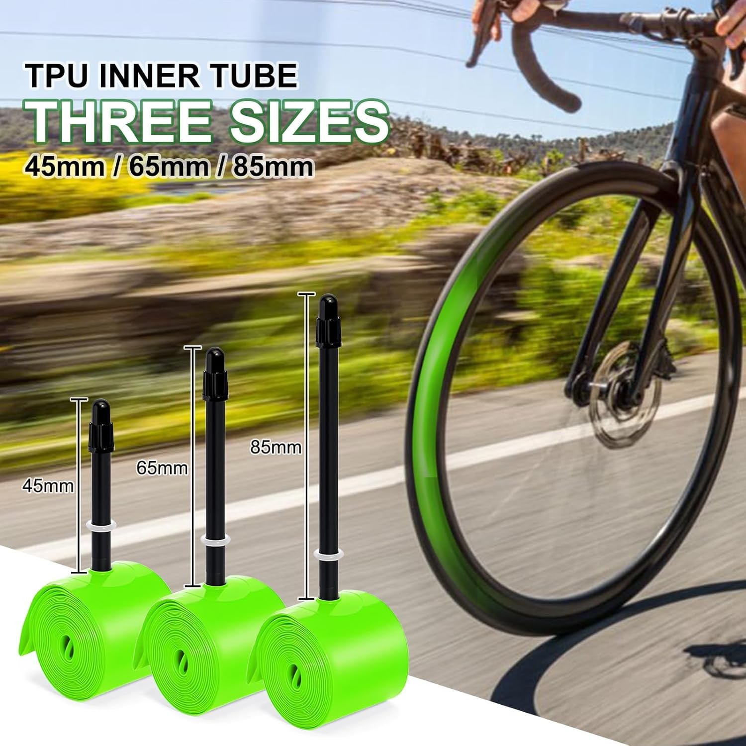 TPU 700C 28mm 30mm 32mm 45mm 65mm 85mm Road Bike Inner Tube Lightweight Tubular