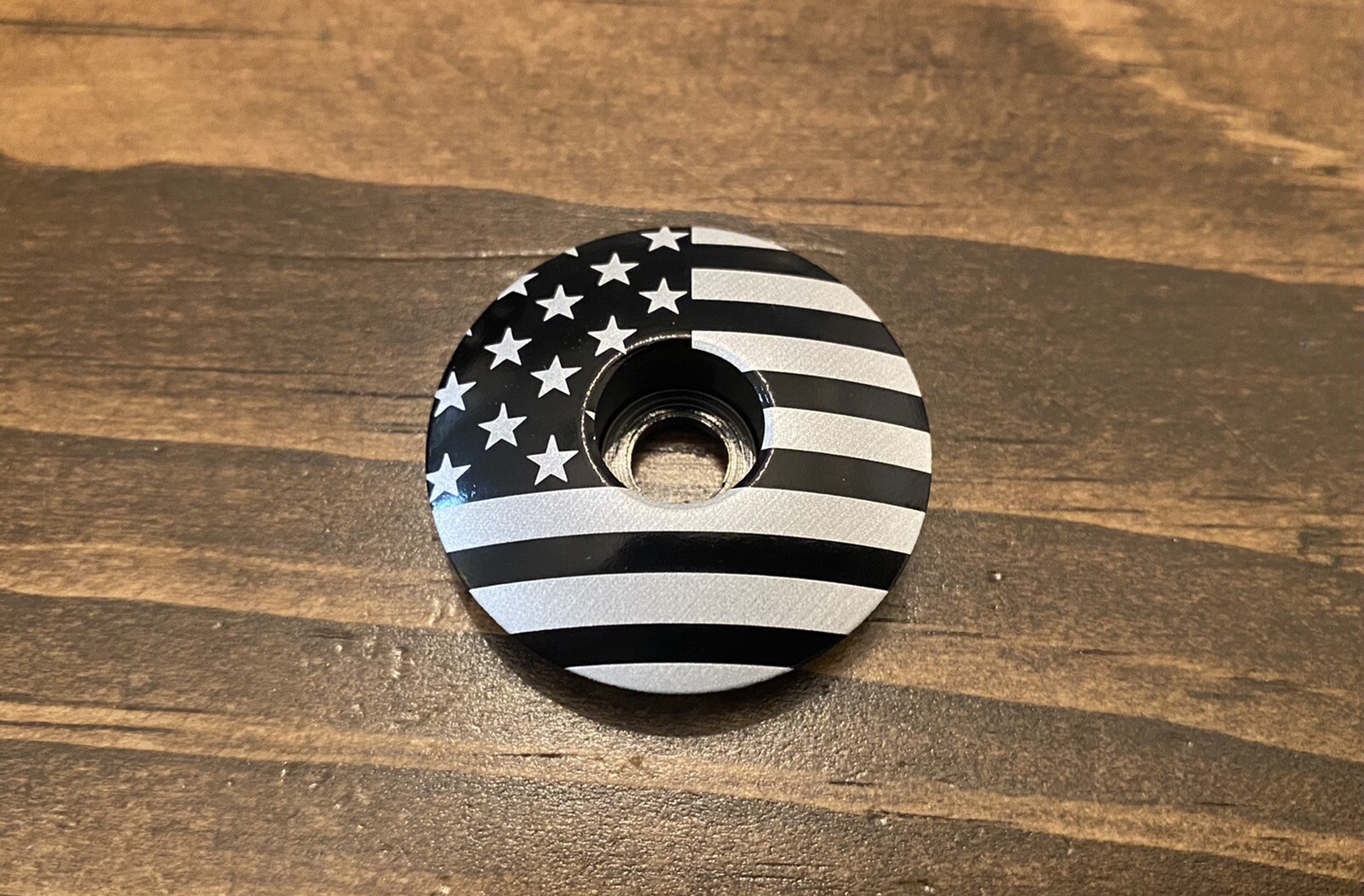 American Flag – Threadless Bicycle Headset Stem Cap 1 1/8 USA Black