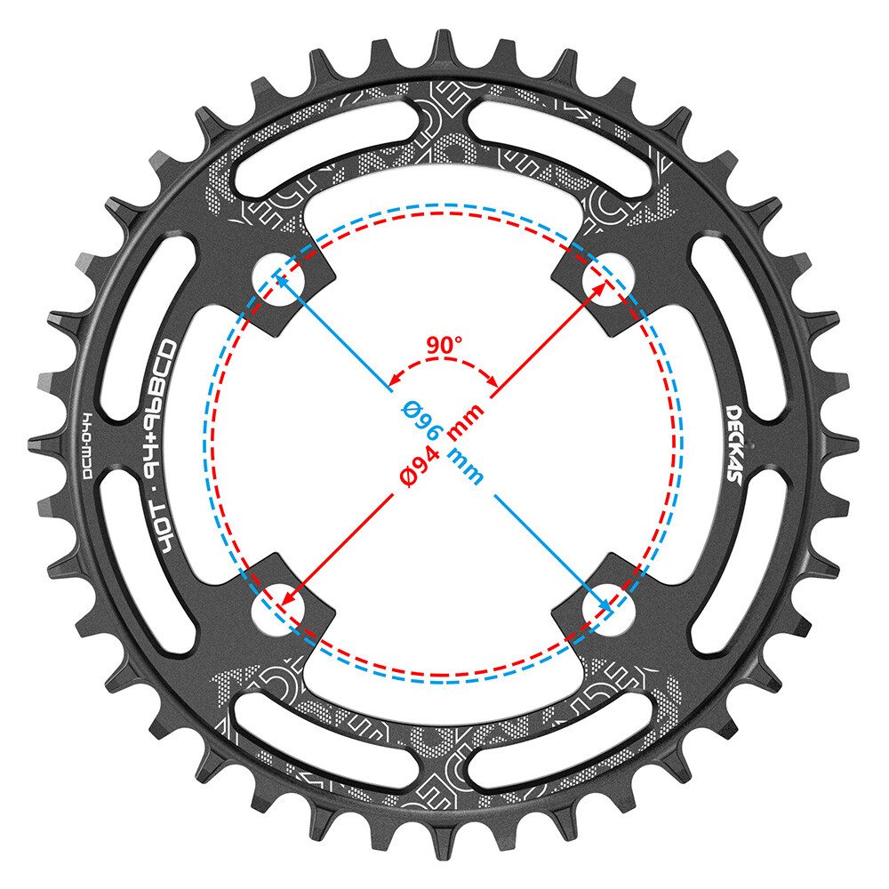 DECKAS 94+96BCD Narrow Wide Chainring 32T 38T 40T 48T 50T Round Oval Chainwheel