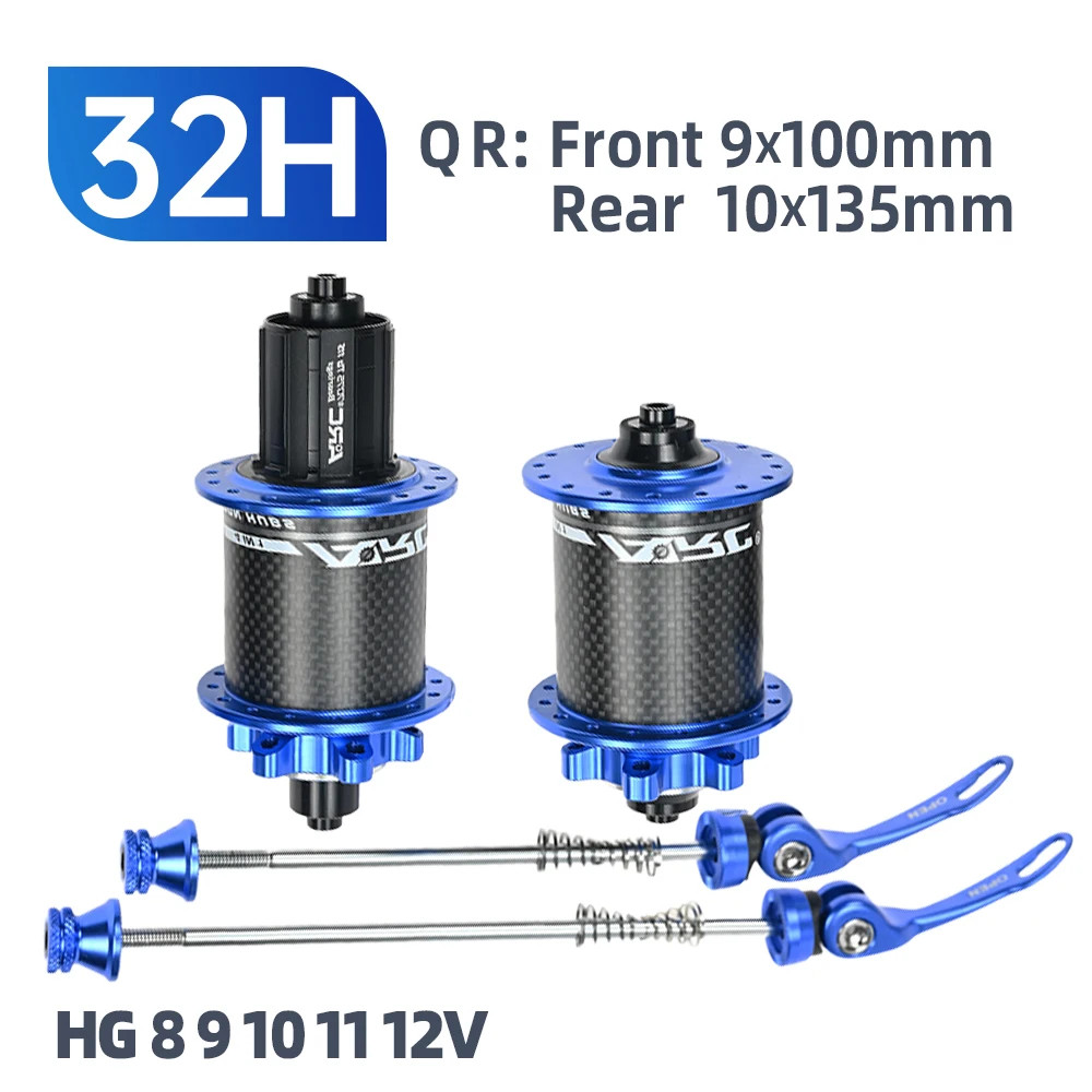 Carbon Fiber 6 Pawls 114 Clicks Mountain Bike Hub Lightweight Bike Hubset 8-12Ｖ