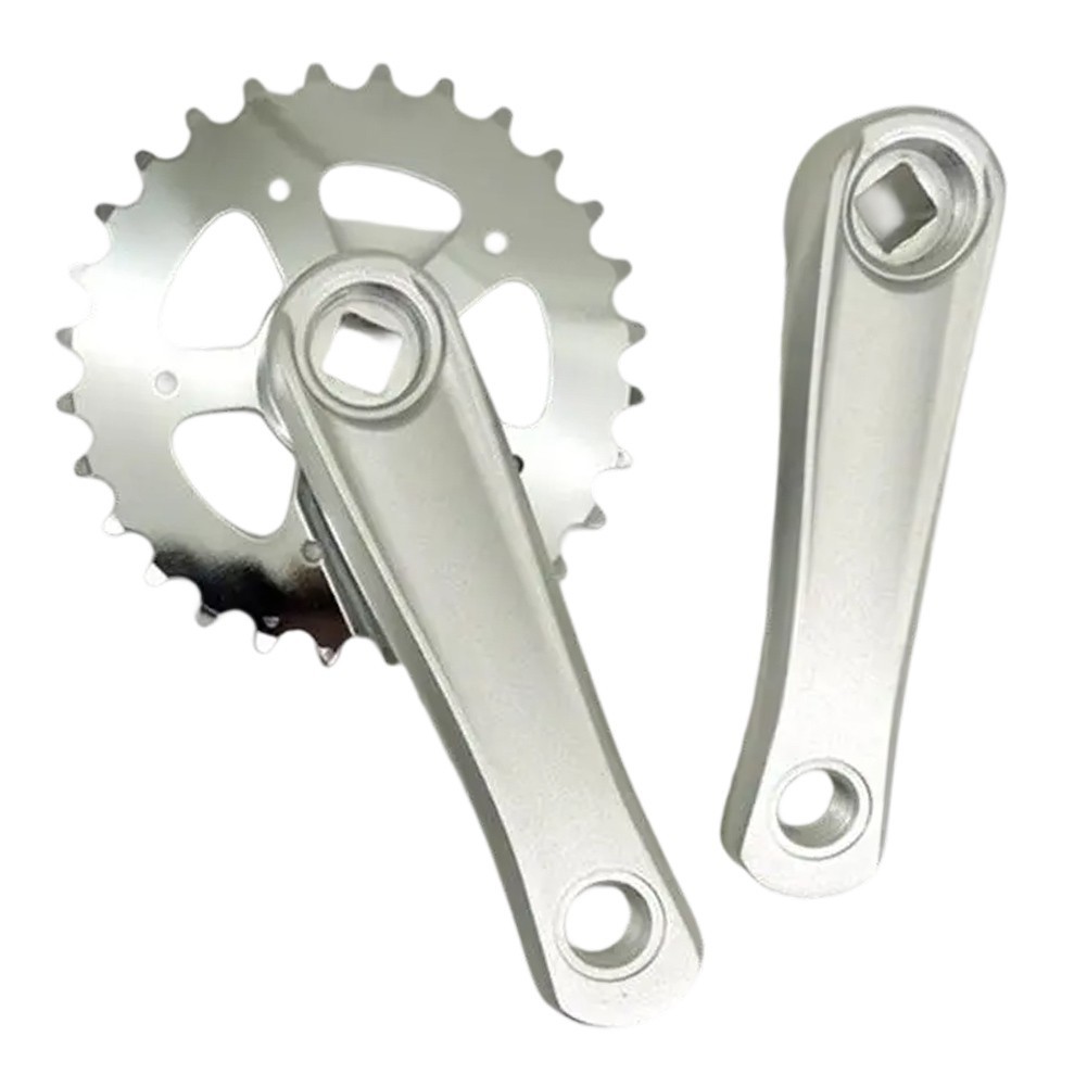 28T 114mm Aluminum Crankset for Single For Speed and Fixie Bikes Square Hole BB