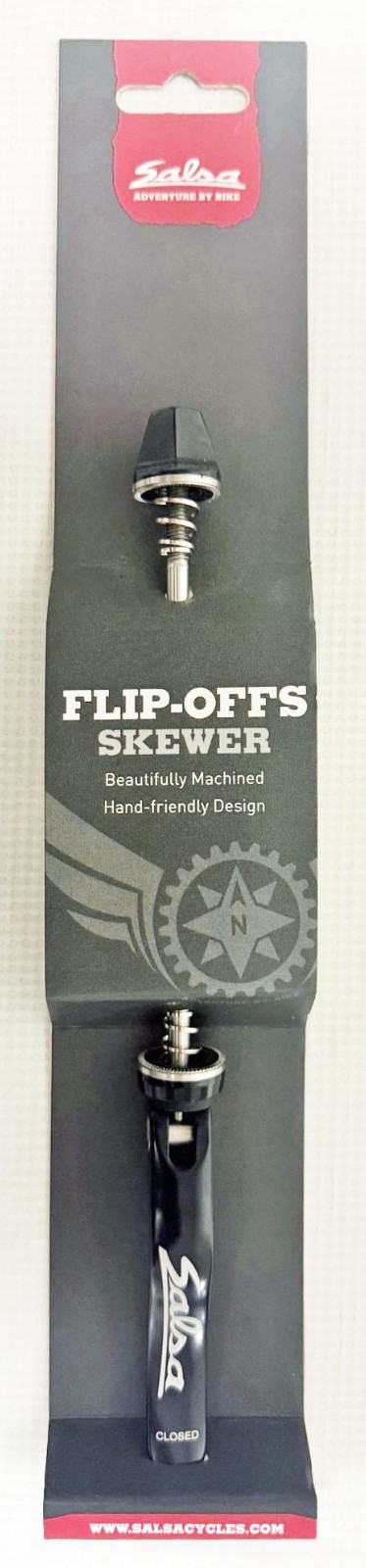 Salsa Front Stainless Flip-Off Skewer Black, For 100 mm Front Hub Spacing