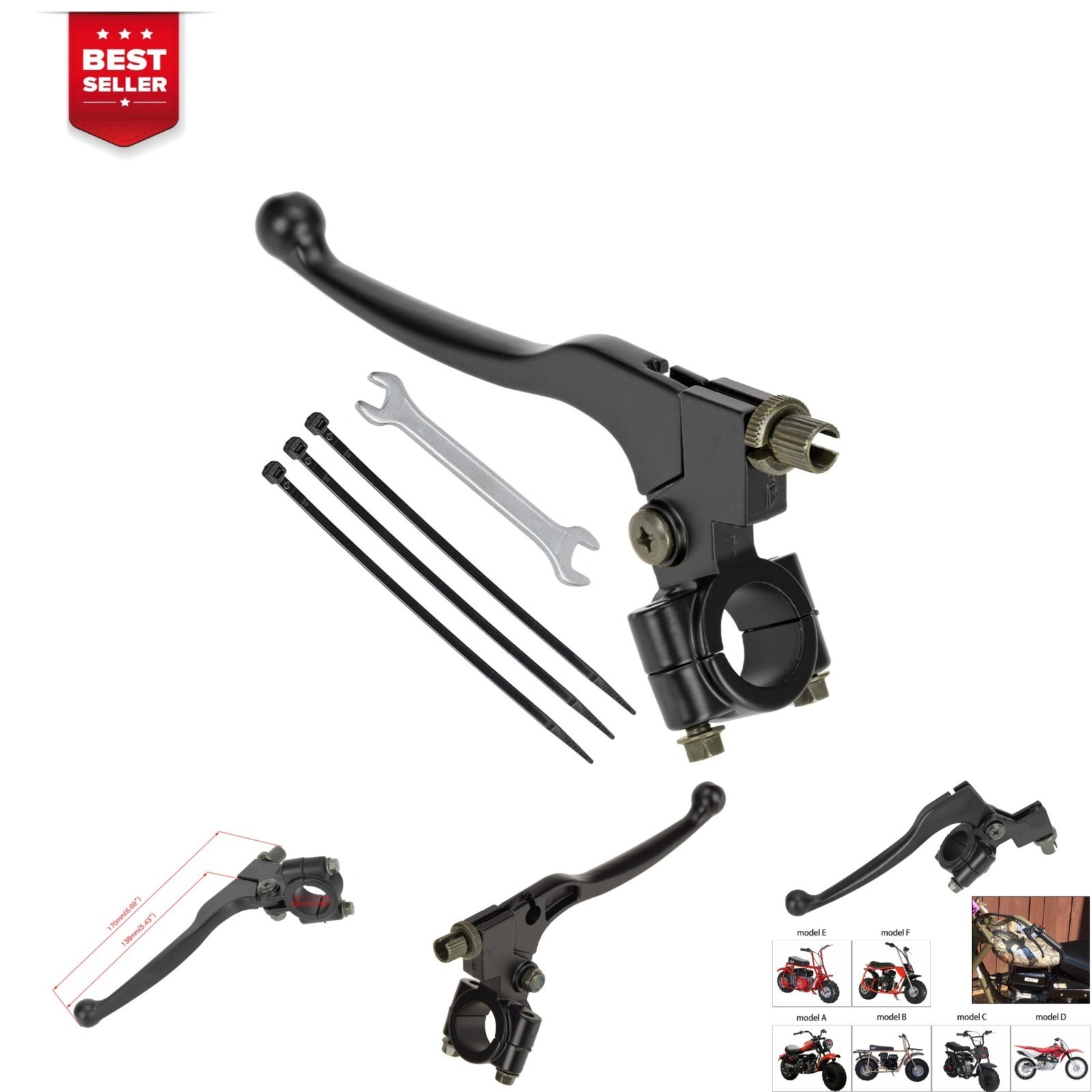 FVRITO 7/8″ Left Brake Lever for XR80 XR100 CRF70 CRF80 SSR125