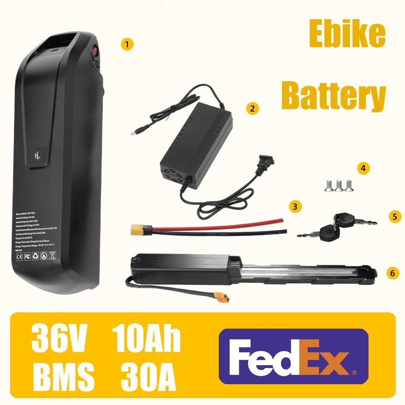5PIN 36V 10Ah Ebike Battery 30A BMS Suitable for 1000W Ebike Battery
