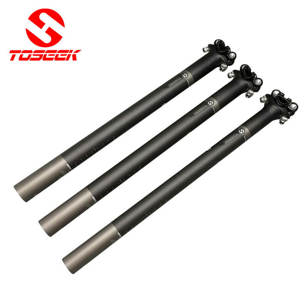 TOSEEK MTB Carbon Fiber Road Bike Seat post Seatpost 27.2 30.8 31.6*350 400mm