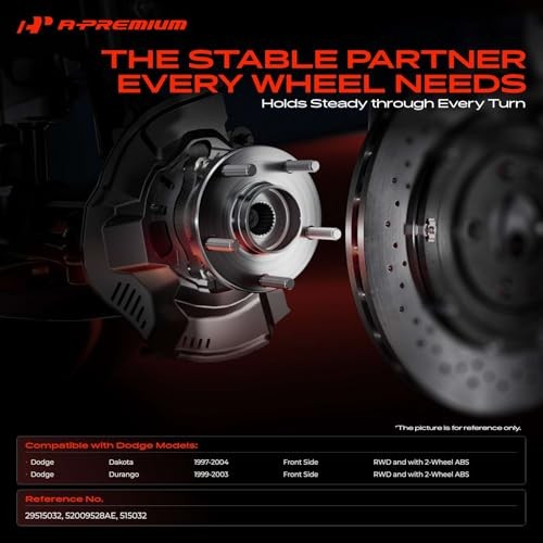 2 x Front Wheel Bearing and Hub Assembly with 6-Lug 2Pc For RWD 2-Wheel ABS