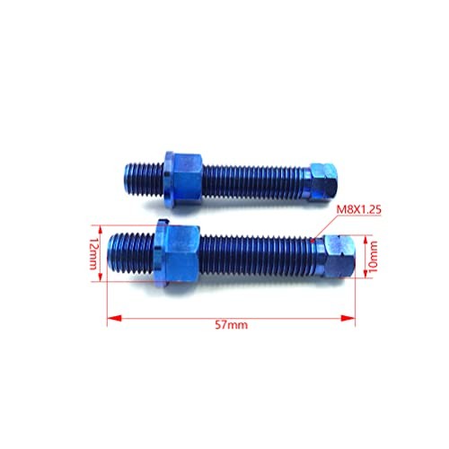 Blue Titanium Alloy Chain Adjuster Bolt – 1 Pair M8*1.25 – M8*1.25 Motorcycle