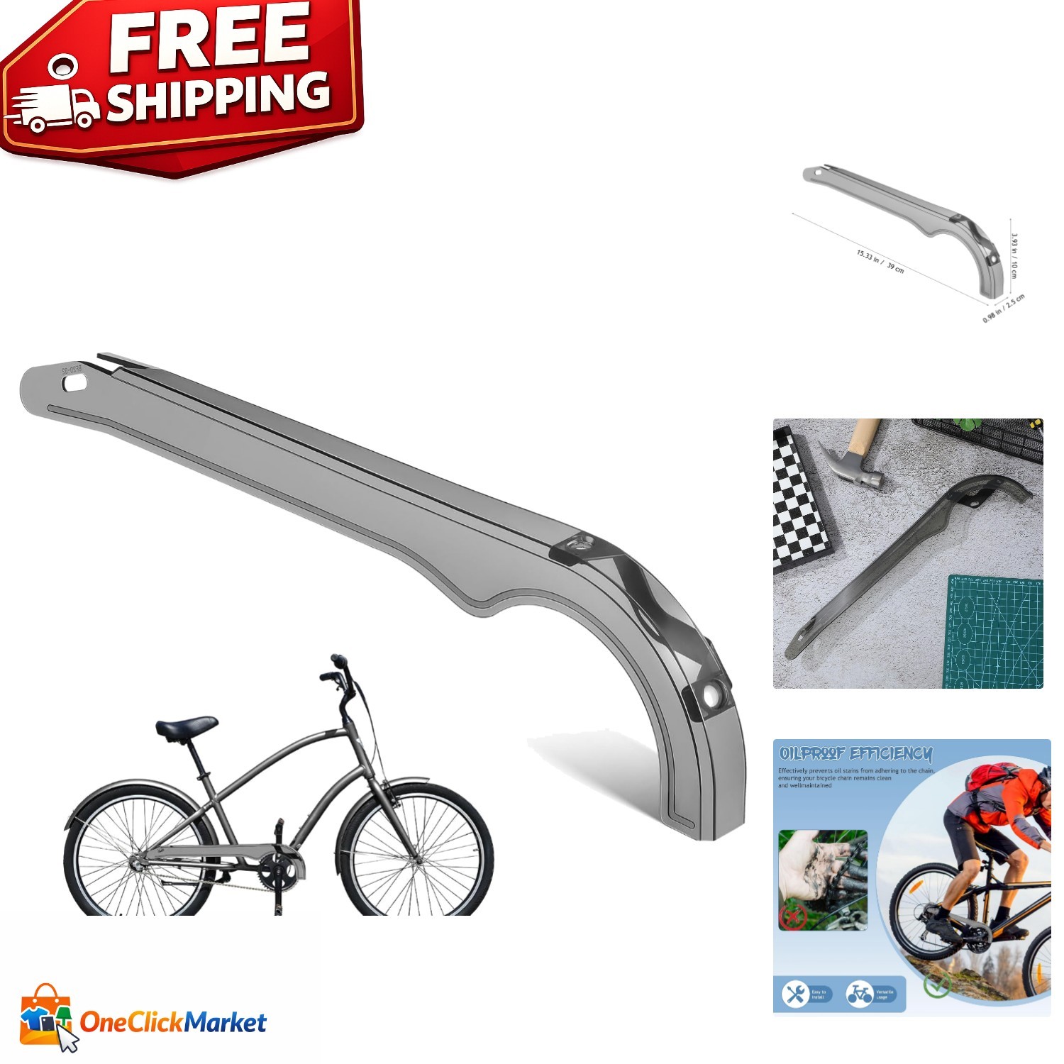 Universal Oil-Proof Bike Chain Cover for Mountain & Road Bicycles – Easy Install
