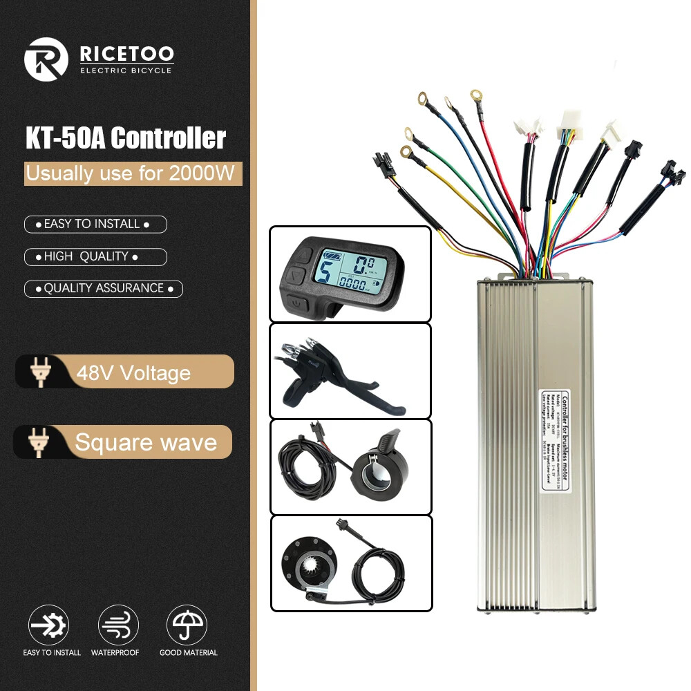 KT-50A Ebike Brushless Controller 48V/56V-90V 2000W 3000W for KT Series Display