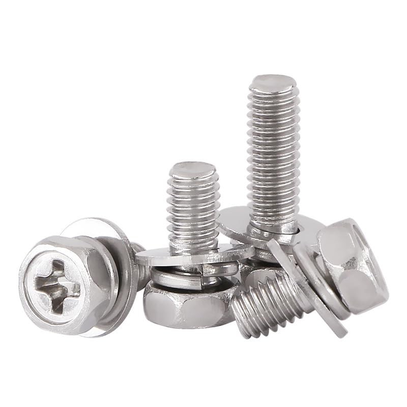 binifiMux Battery Bolts and Nuts, M6x10/12/14/16mm Assortment 20-Pack, Silver