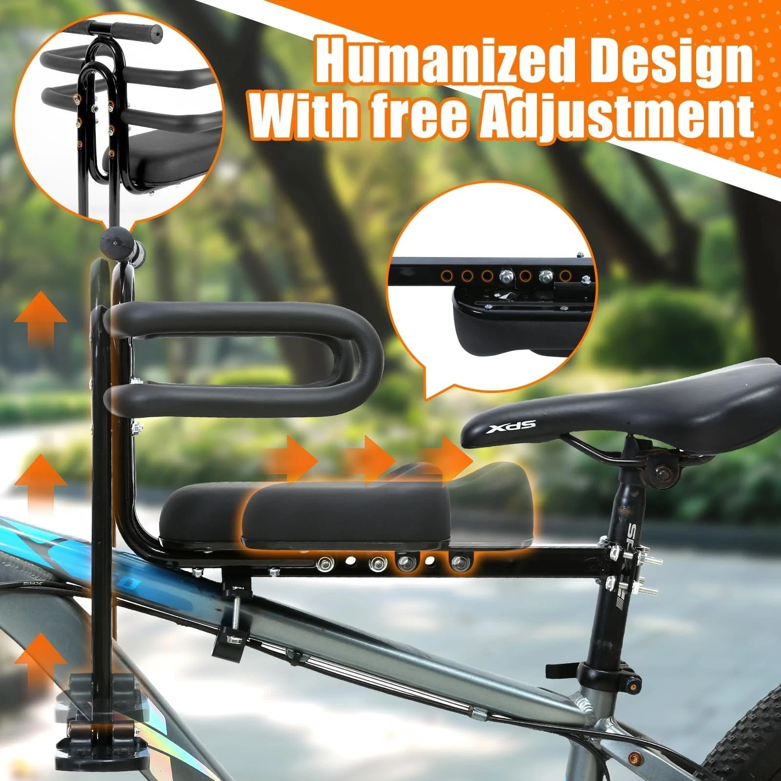 Kids Bike Seat Front Mounted and Handlebar Child Bike Seat Detachable Front M…