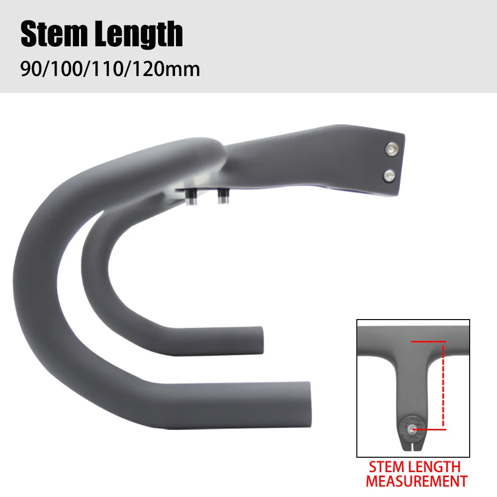 -17° Carbon Road Bike Integrated Drop Bar Supports Internal Cable Routing
