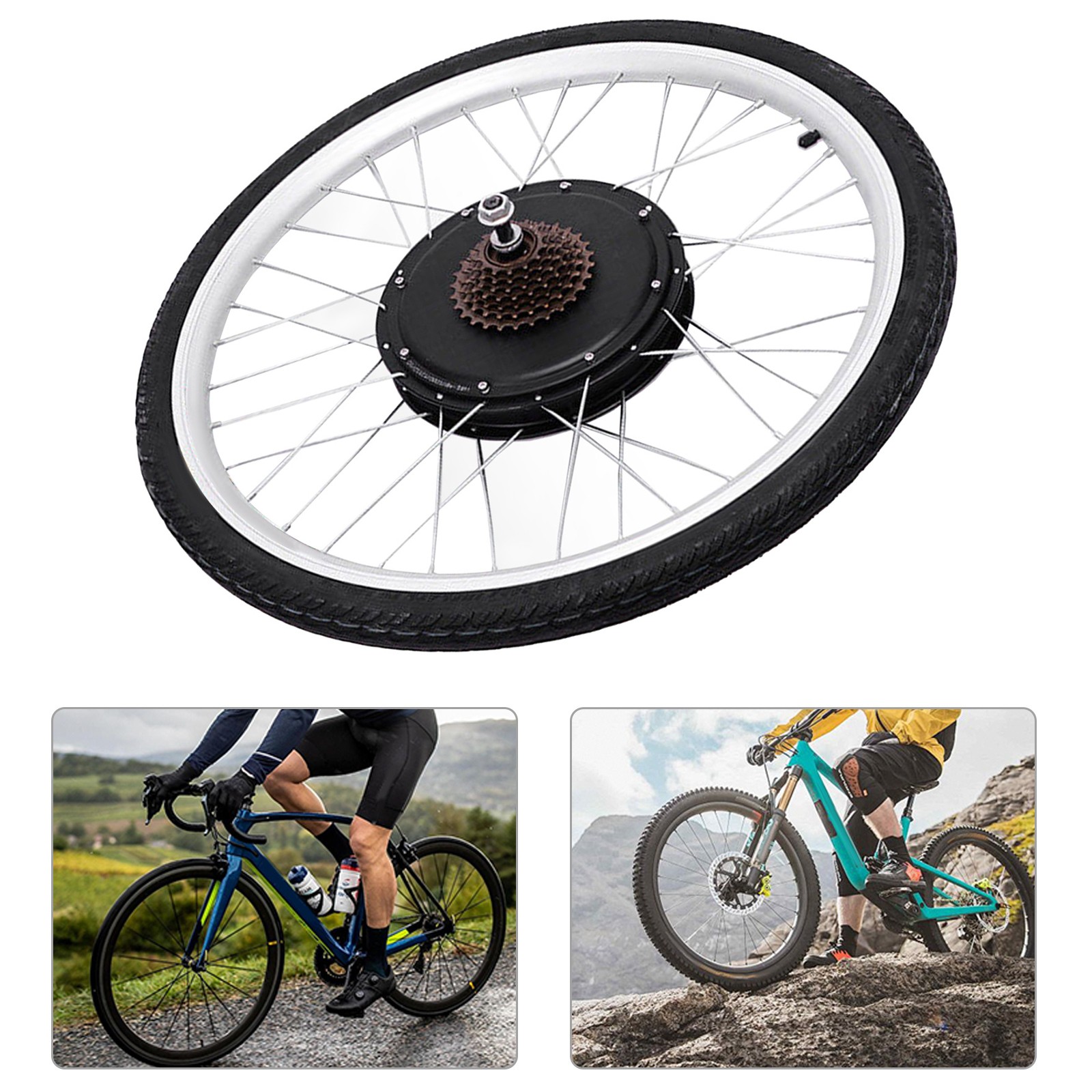 26inch 48V E-Bike Rear Wheel Electric Bicycle Hub Motor Kit 1000W Conversion Kit