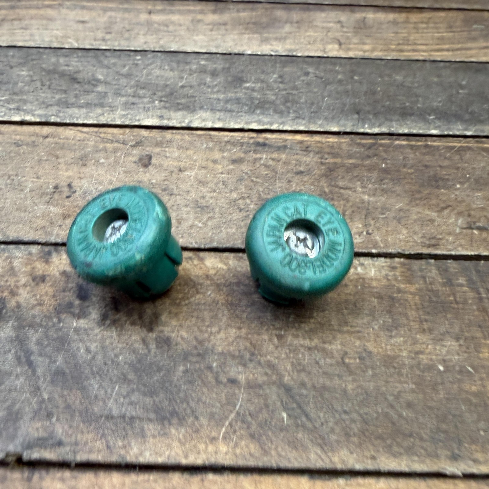 Vintage CatEye Model 800 Green Handlebar Bar End Plugs Pair Japan MTB Road Bike