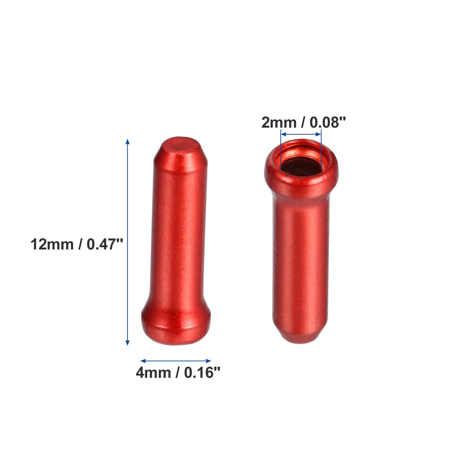 50pcs Bike Brake Cable Cap Bicycle Shifter Brake Gear Inner Cable Cap Red