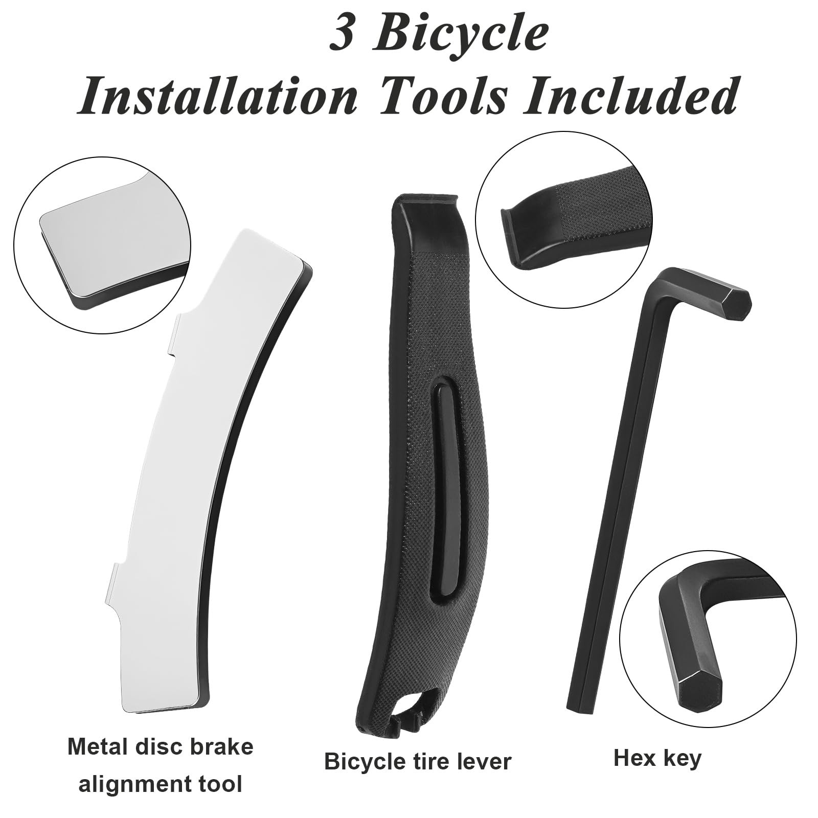 4 Pairs Black Bicycle Disc Brake Pads 1.18 x 1.38 Inch