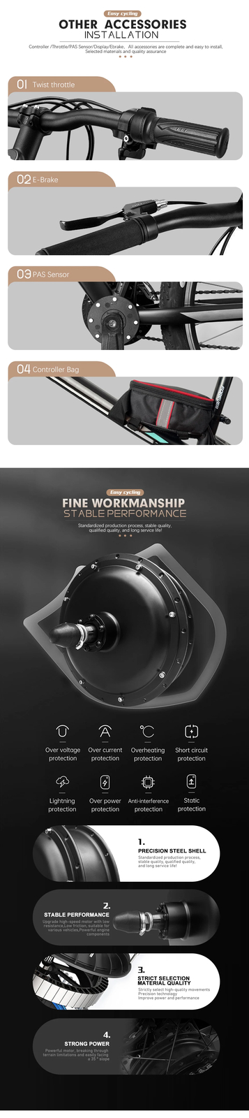 Snow Electric Fat Bike 72V 5000W 20/24/26inch Brushless Non-gear Rear Hub Motor