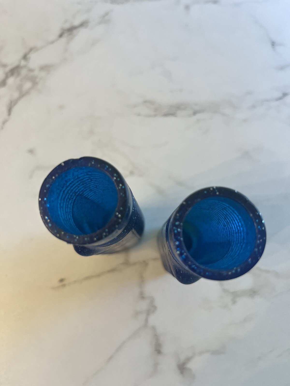1-PAIR 1960s-70s VINTAGE BLUE METAL FLAKE STINGRAY BICYCLE HANDGRIPS SCHWIN STYL