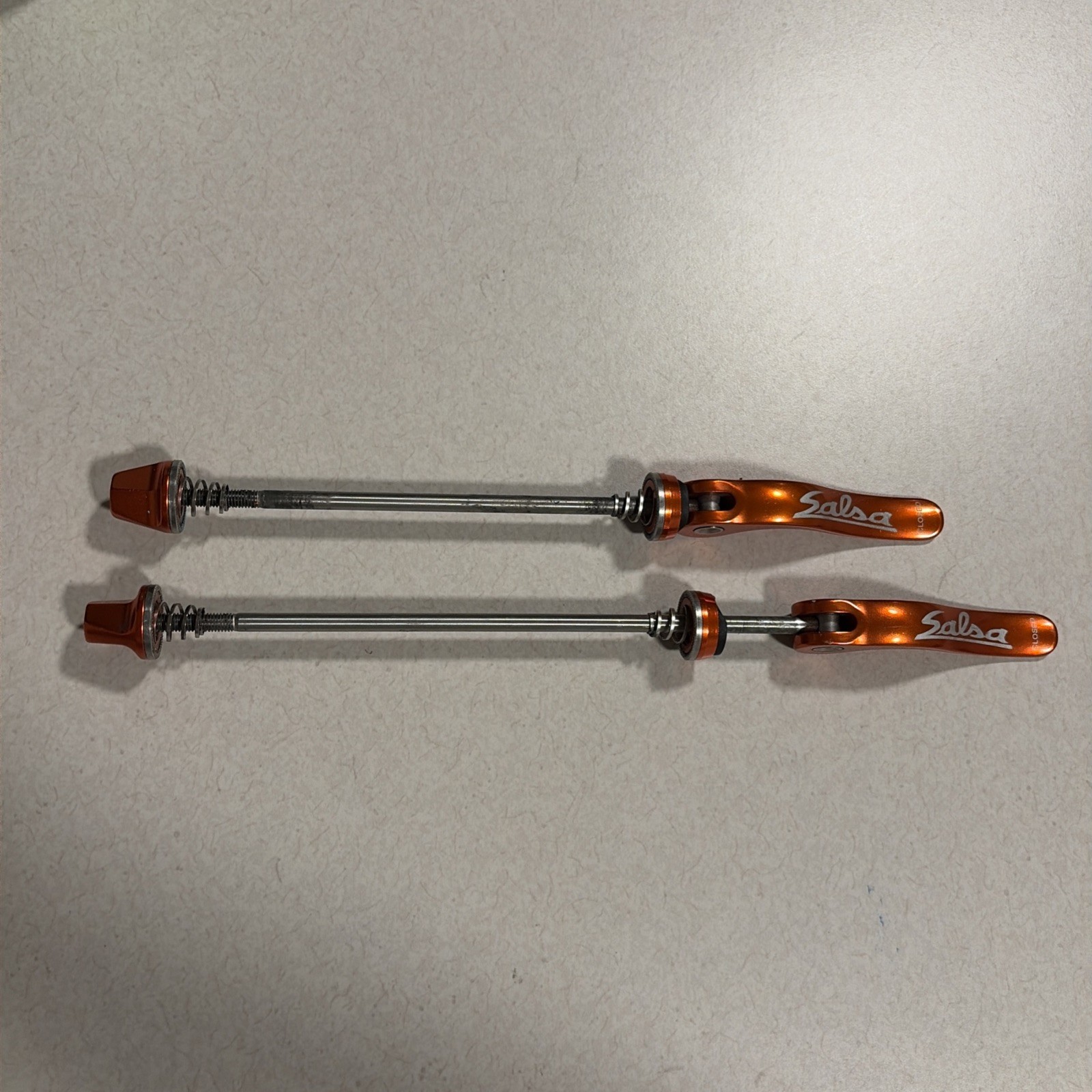 Salsa Orange Flip Off Front Rear Titanium Quick Release Skewer QRx100/135mm