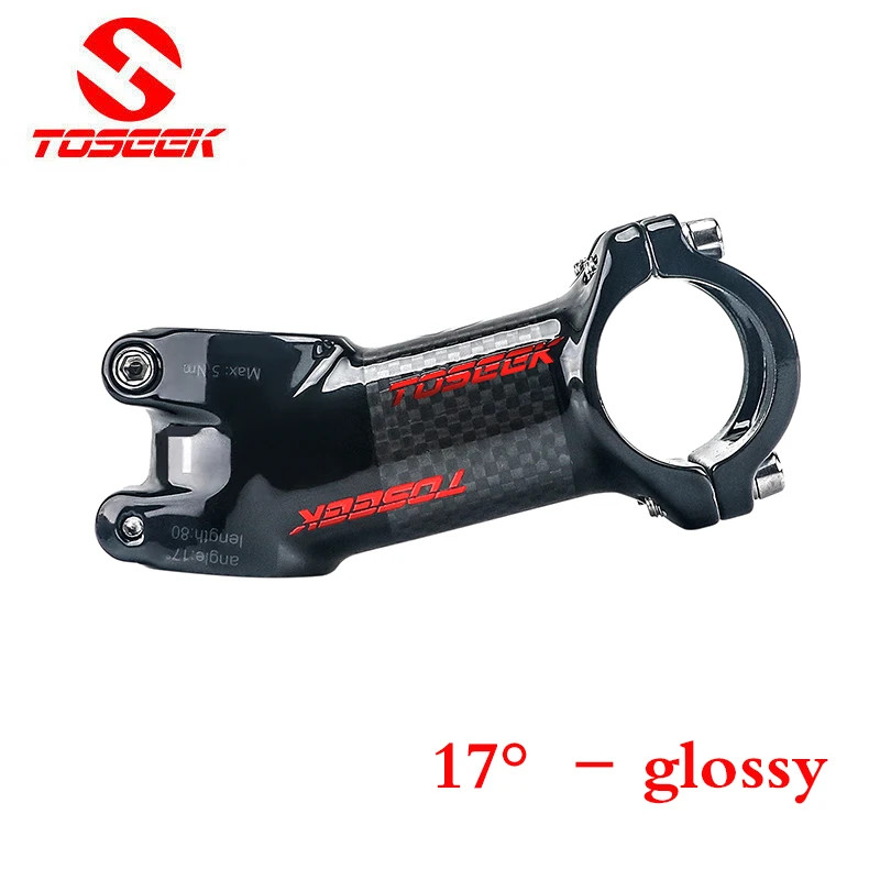 Toseek Ultralight Bicycle Stem 6/10/17/25/35 Degree Carbon Alloy Bike Stem 60/70