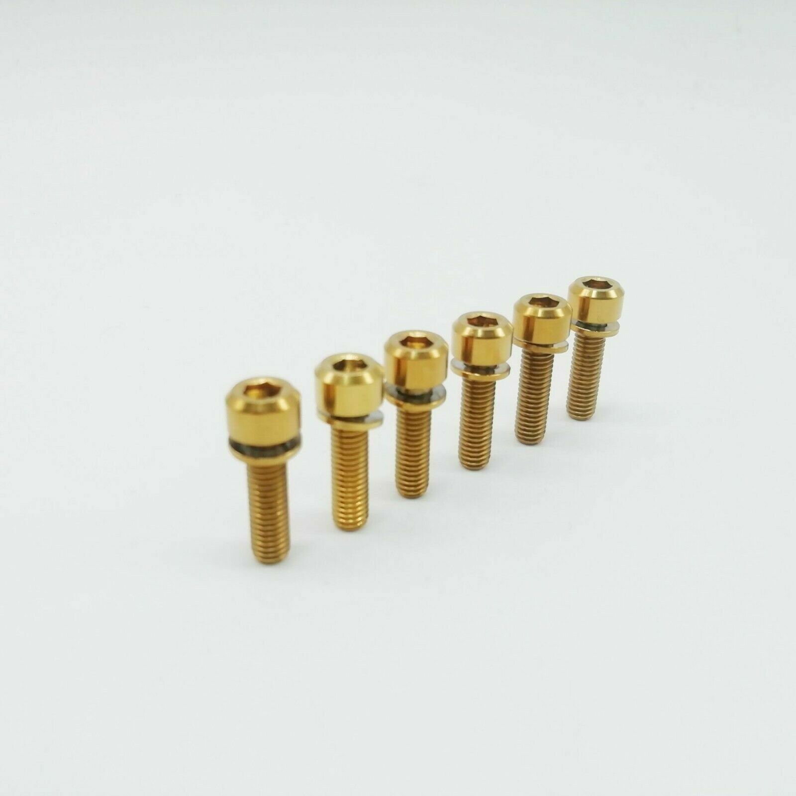 6 Pcs Titanium Ti M5 M6 Hex Socket Washer Round Head Bolt for Bike Bicycle Stem