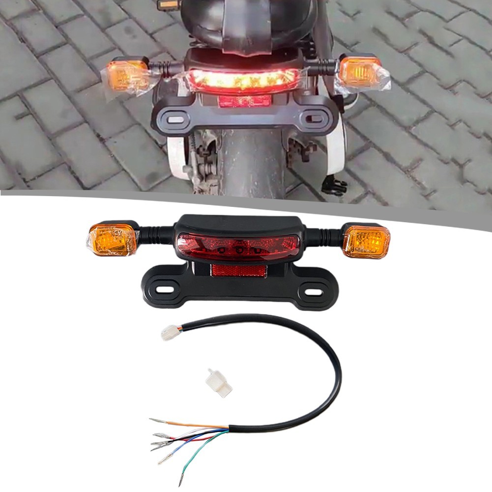 Electric Bicycle Taillight Assembly in Black and Yellow with 12V Support