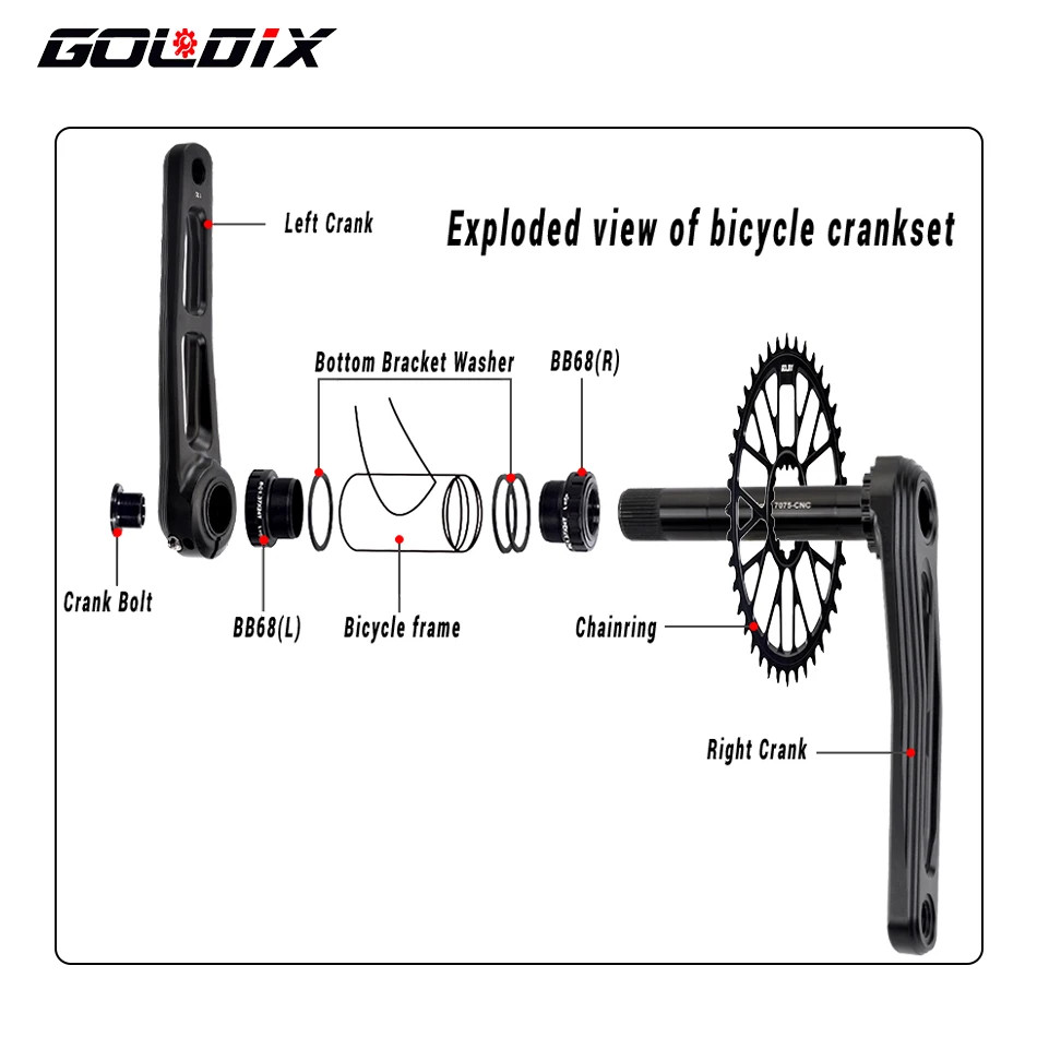 Ultralight Road Gravell Bike Crankset CNC Crank 165/170/175Mm 50-34T 52-36T 53-3