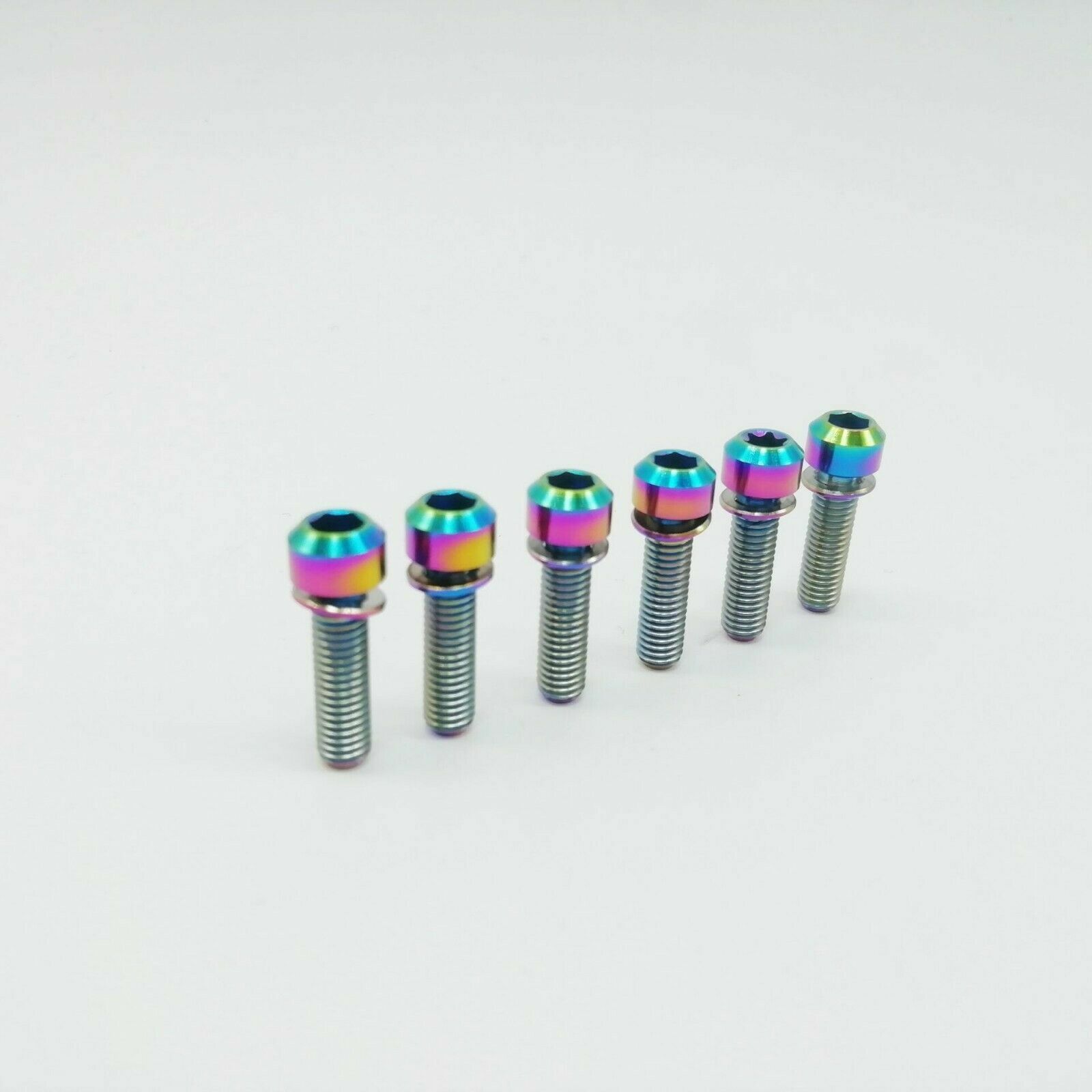 6 Pcs Titanium Ti M5 M6 Hex Socket Washer Round Head Bolt for Bike Bicycle Stem