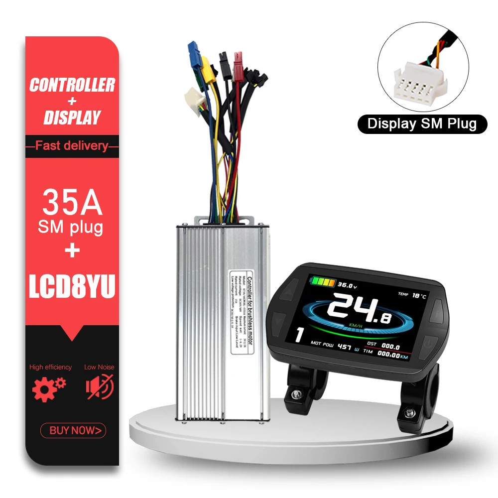 Electric Bike KT Brushless Controller 36V 48V 15A/17A/22A/30A/35A/50A SM Plug