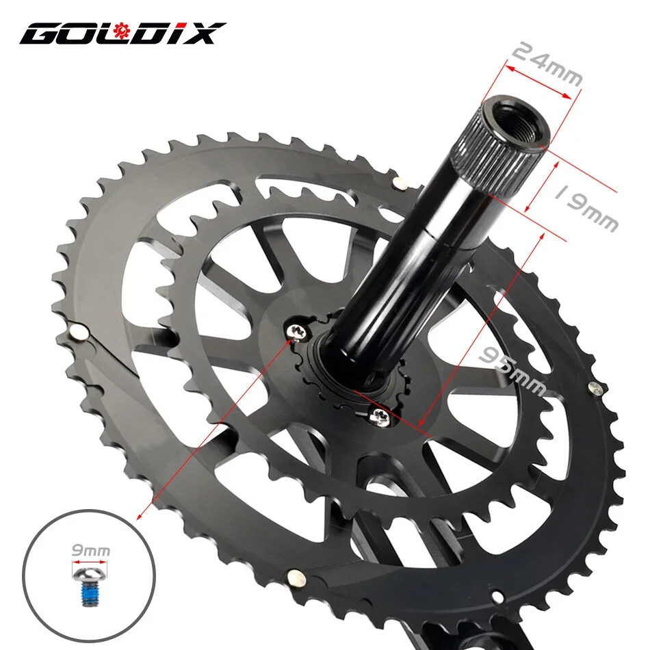 Gravel Road Bicycle Crankset 170/175mm Crank Arms Single/Double Chainring 50-34T