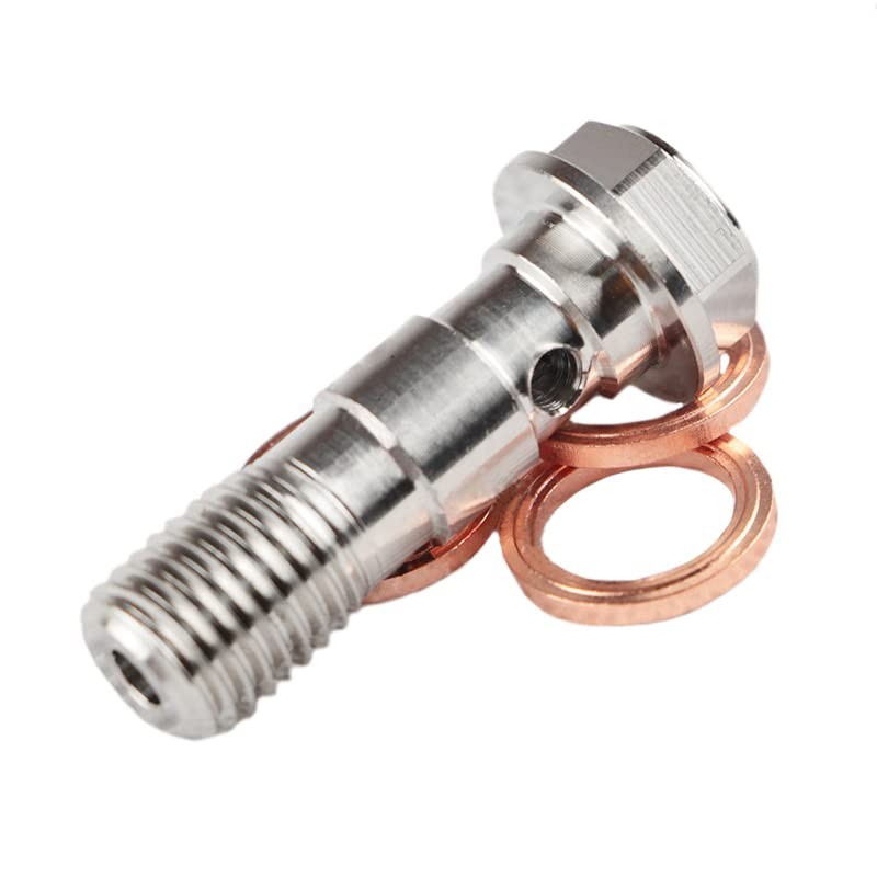 Universal M10x1.00 Stainless Steel Double Hydraulic Brake Banjo Bolt Screw