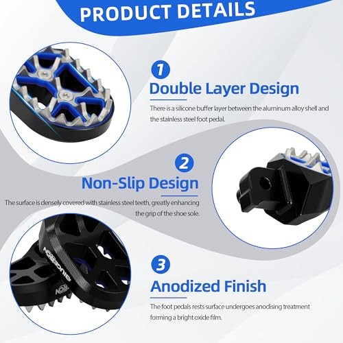 Foot Pegs for Tutti Soleil 01,Double-Deck CNC Stainless Steel Ebike Black
