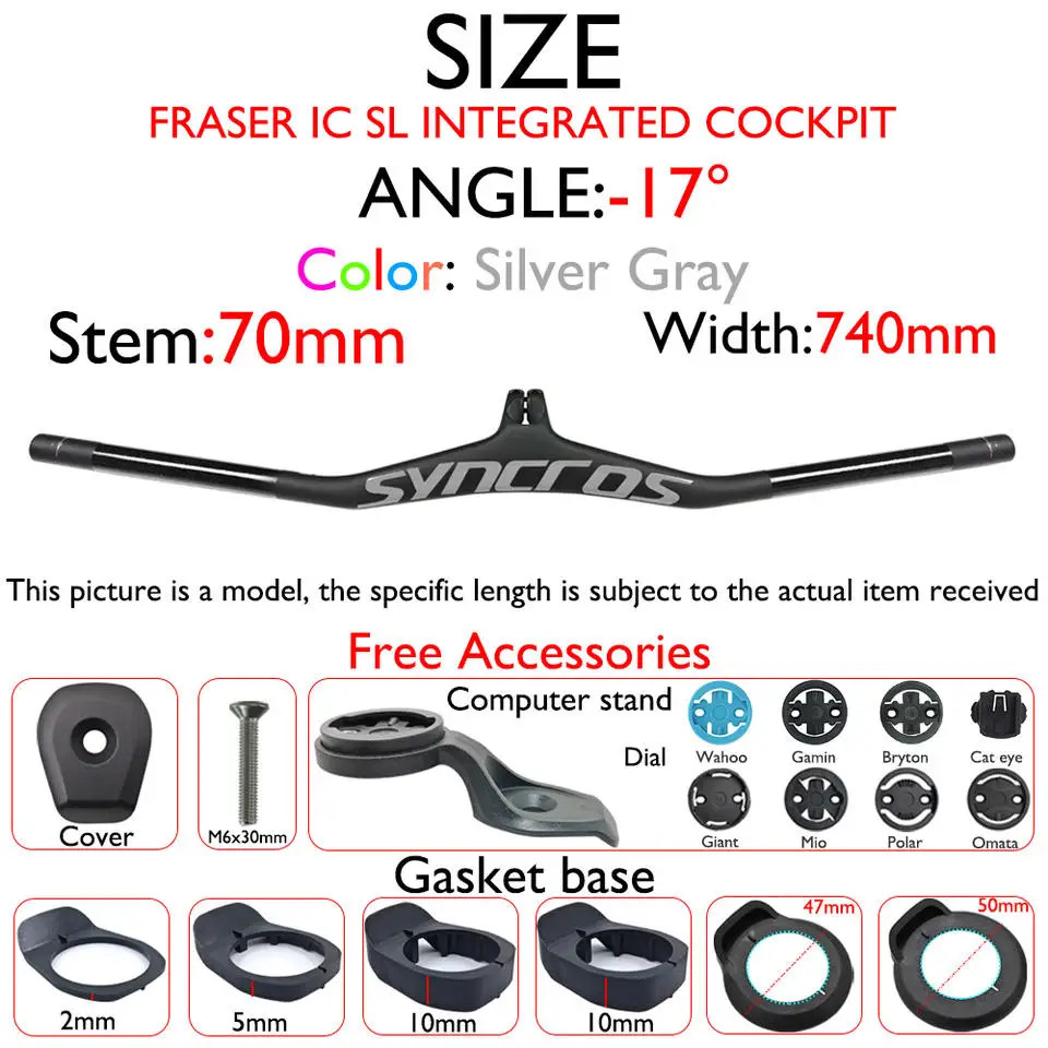 Carbon Fiber MTB Bicycle Integrated Handlebar with Stem Angle -8/-17/-25 Degree