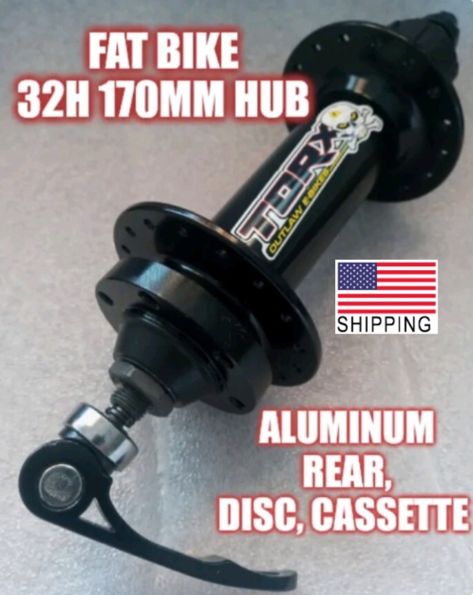 Fat bike rear hub 170mm 32 hole aluminum QR 8/9/10 speed Cassette disc type.