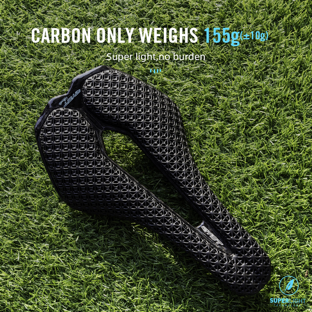 Carbon 3D Printed Bike Saddle 255 x 143 mm EVA Road Mountain Seat Cushion 7x9mm