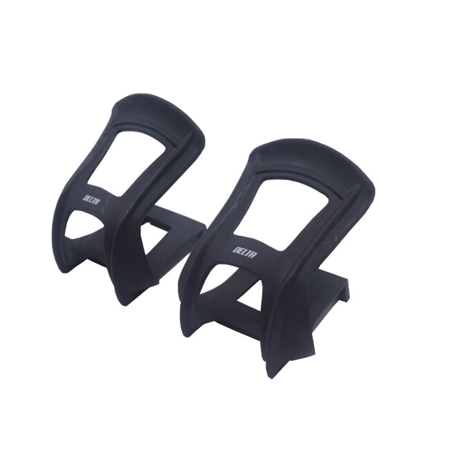 Delta Pair Half Toe Clips Unbreakable Black Nylon Resin Bike EZ Better Pedaling