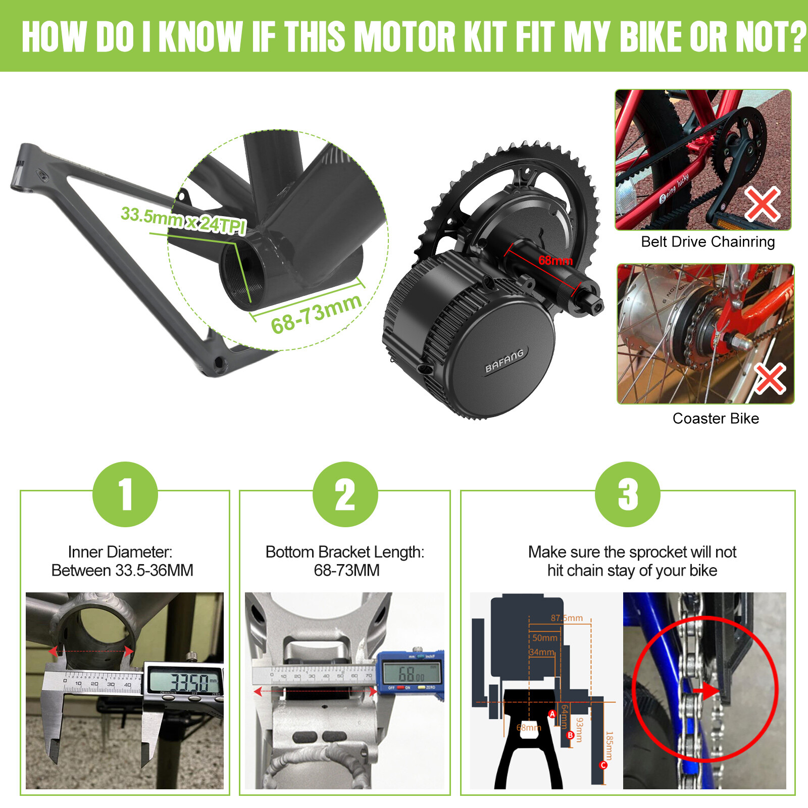 48V750W68MM BAFANG Mid Drive Motor BBS02B Ebike Electric Bicycle Conversion kit