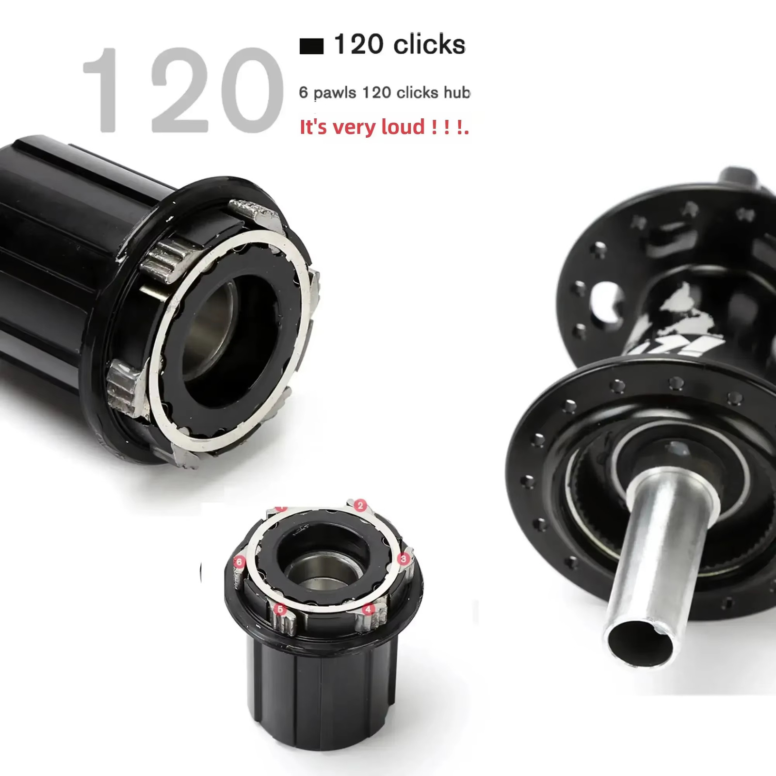 120 Click Hub 6 Bearing MTB Mountain Bike Front Rear Thru HG 28 32 36 Holes Disc
