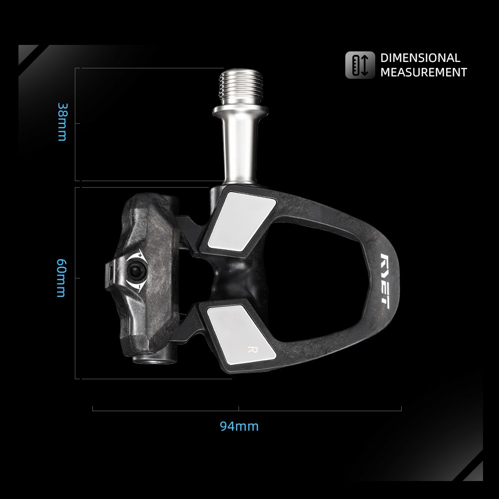 RYET Ultralight Carbon Pedals 178g Titanium Axle DU Bearings Road Bike Cycling