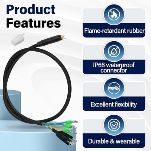 9 Pin Hub Motor Convert Extension Cable, Waterproof Connector 36V 48V 72V Electr
